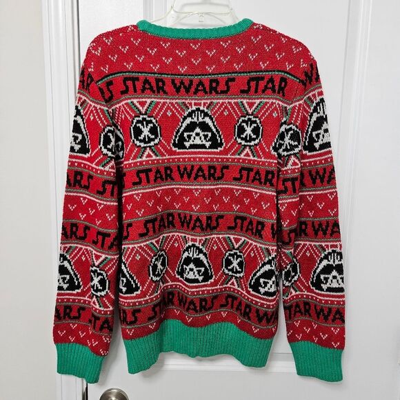 Star Wars Ugly Christmas Sweater Adult Medium Darth Vader Red Green White EUC - Picture 9 of 9